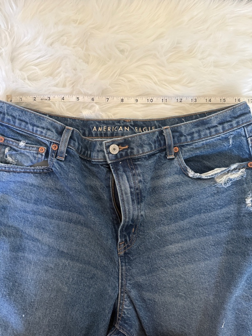 American Eagle Outfitters Blue Cropped Wide-Leg Jeans - Picture 7 of 10